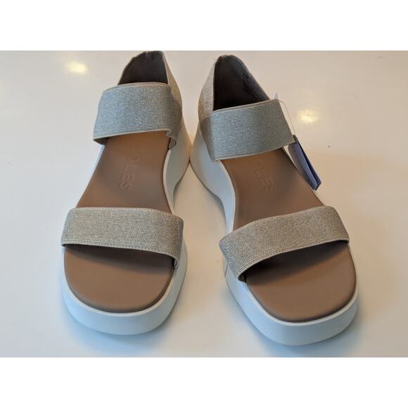 NWT Aerosoles Freedom Lightweight Slip On Elastic Gold Sandal Cushioned 9.5 - Picture 6 of 9